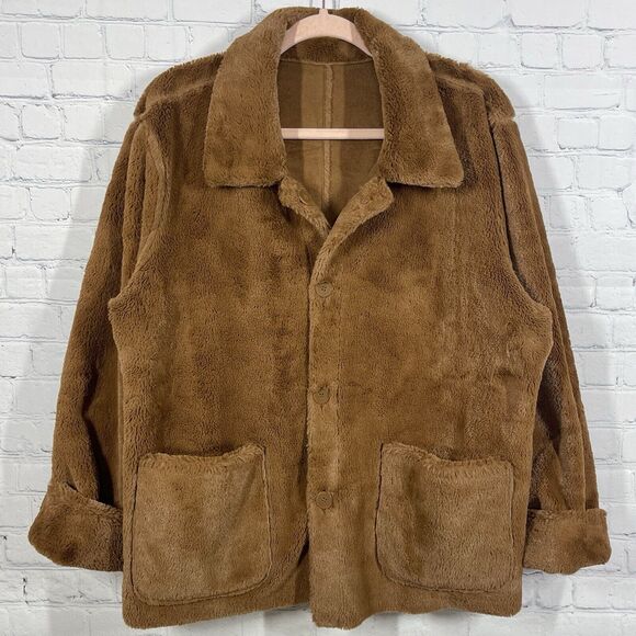 Brandon Thomas Jackets & Blazers - Brandon Thomas Jacket Women XL Brown Faux Fur Shearling Reversible MobWife Coat